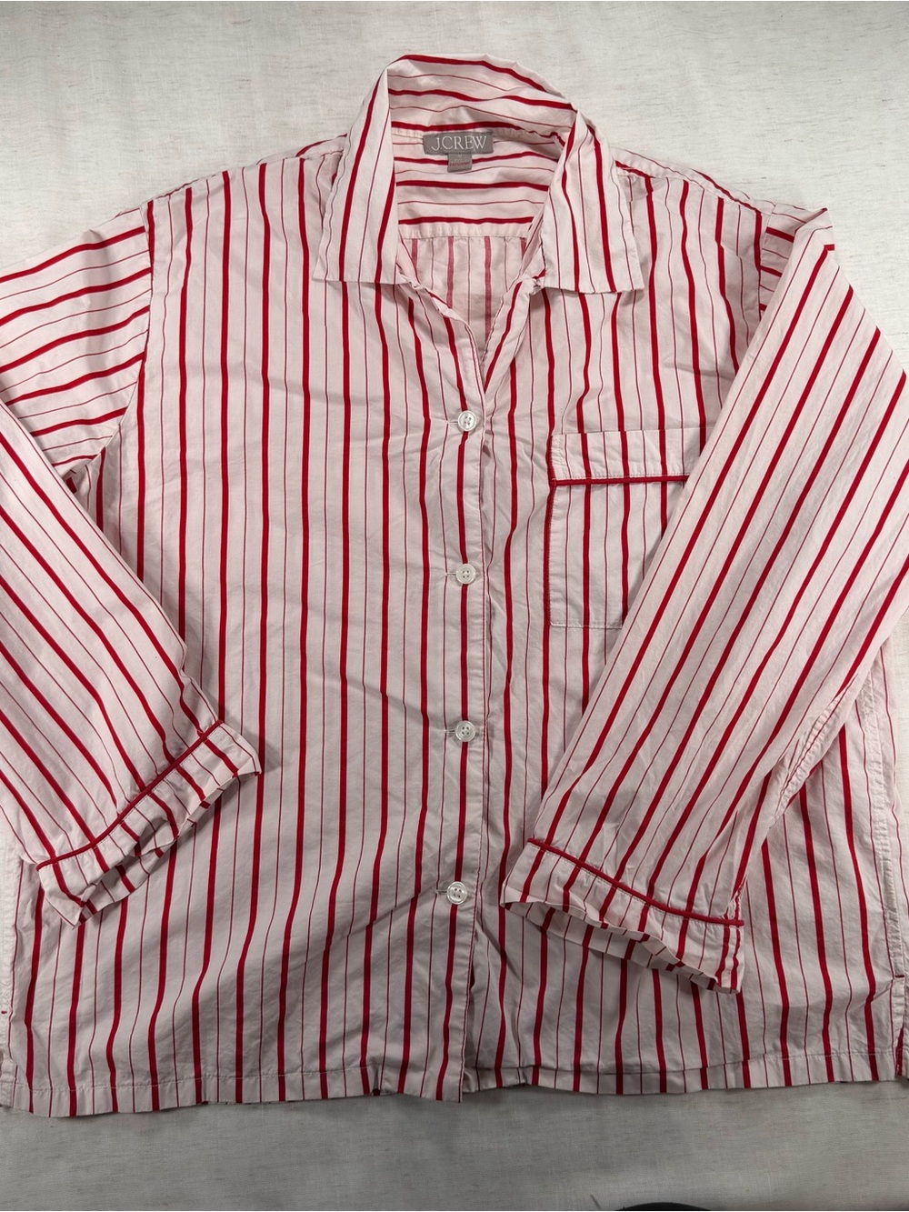 J. Crew Women’s Red Stripe Button-Up Shirt